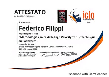 Attestato Cadaver Lab HVTT