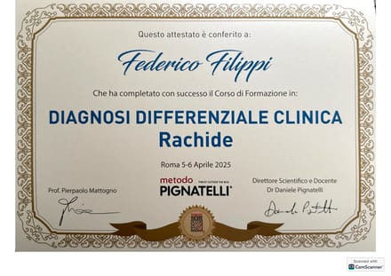 Attestato Diagnosi Differenziale Clinica del Rachide