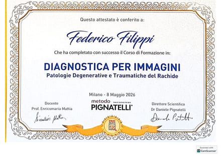 Attestato Diagnostica per Immagini del Rachide