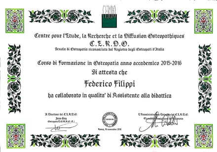 Attestato Assistente alla didattica C.E.R.D.O. 2015-2016