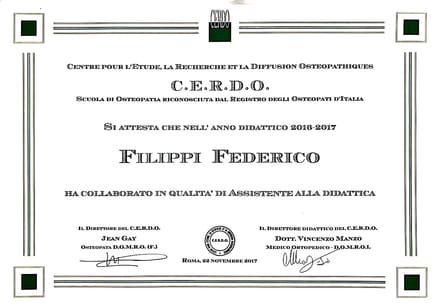 Attestato Assistente alla didattica C.E.R.D.O. 2016-2017