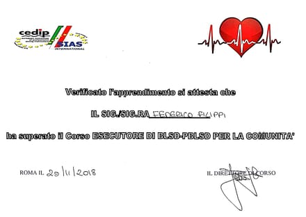 Attestato Esecutore BLSD-PBLSD