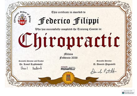 Attestato Chiropratica — Seminario 1