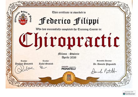 Attestato Chiropratica — Seminario 3