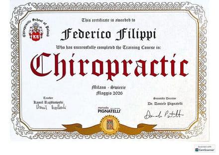 Attestato Chiropratica — Seminario 4